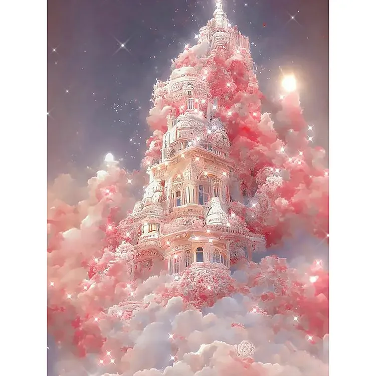 Pink Cloud Manor 30*40CM (Canvas) Full Round Drill Diamond Painting gbfke