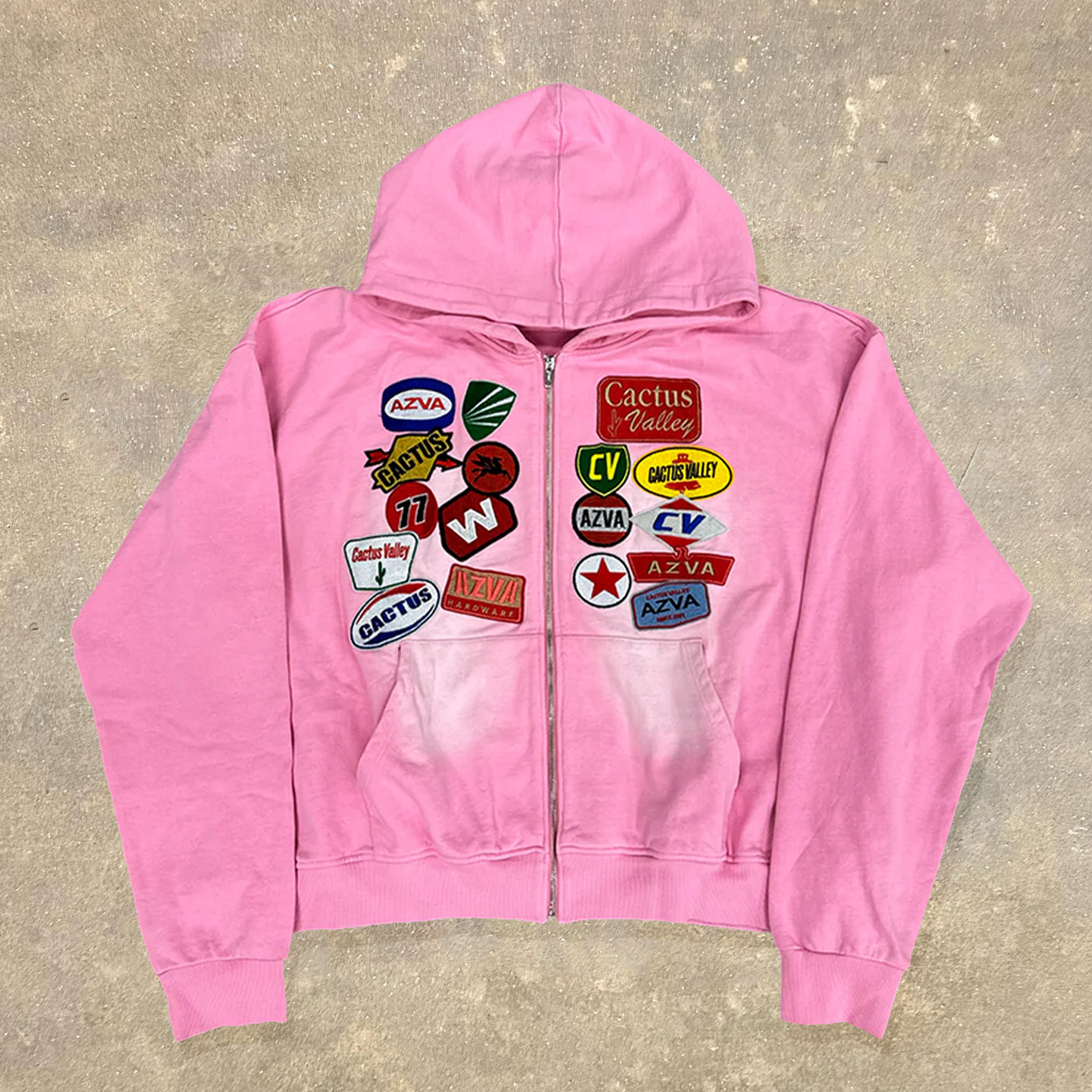 Multi-element Print Long Sleeve Zipper Hoodies