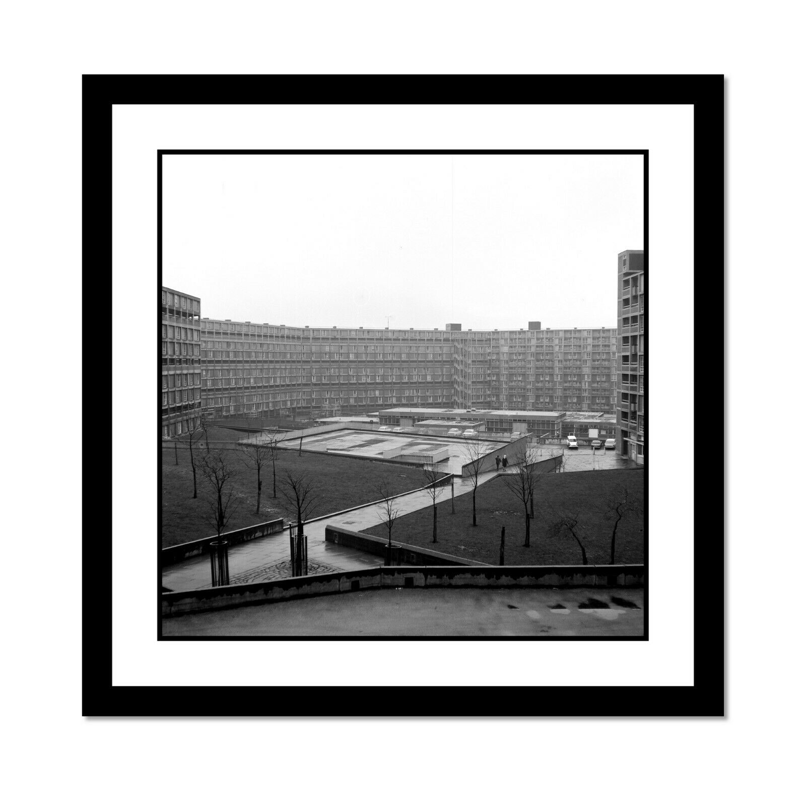 Framed Image of Sheffield - 12x12 inch Framed Iconic Photo Poster painting - Park Hill Flats #1