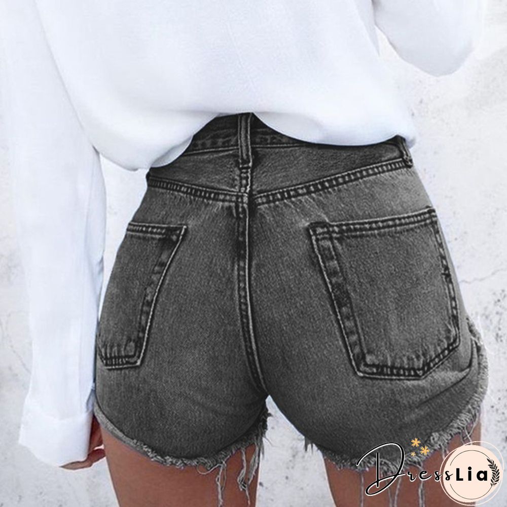 Summer Womens Fashion Hot Style Bodycon Ripped Denim Short Slim Fit Jean Short Pant