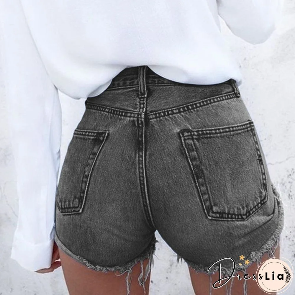 Summer Womens Fashion Hot Style Bodycon Ripped Denim Short Slim Fit Jean Short Pant