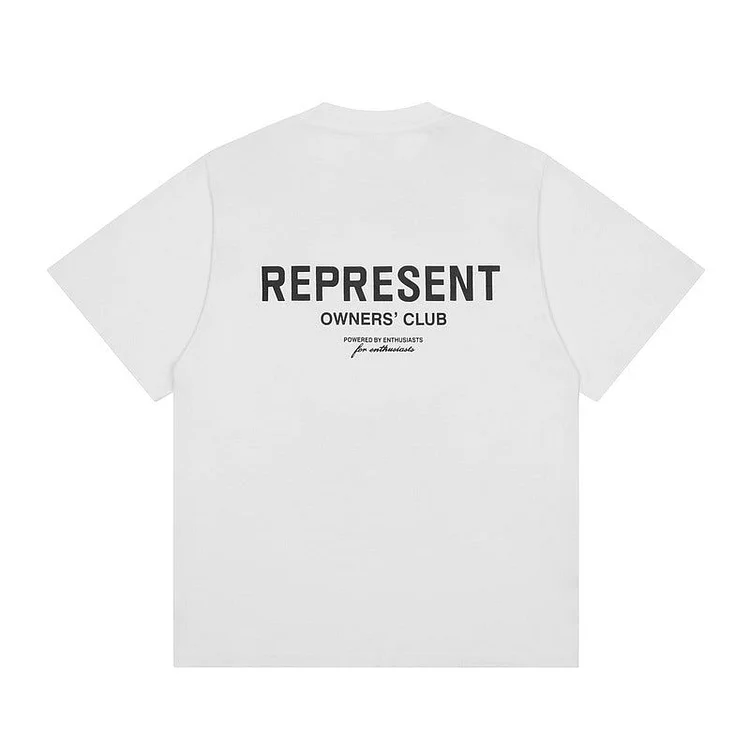 Represent T Shirt Niche Retro Small Neckline Letter Print