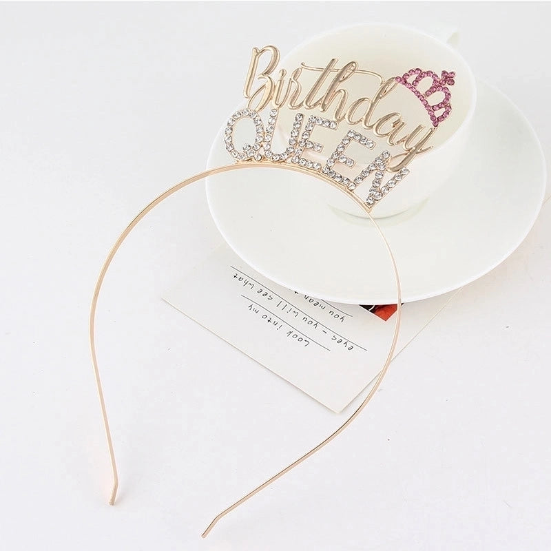 Creative Diamond Letters Headwear Birthday Hair Accessories Wedding Princess Alloy Headband Crown Headband Accessories