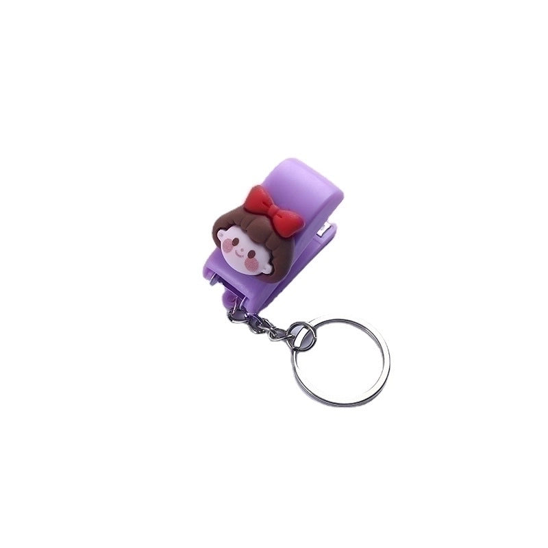 Cute Cartoon Macaron Color Student Creativity Mini Stapler Keychain