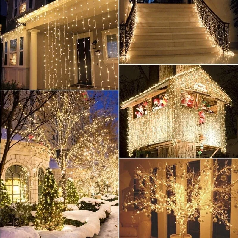 10M 100LED Christmas String Fairy Light 8 Modes Wedding Party Garland Christmas Tree Decoration for Home Holiday Lighting