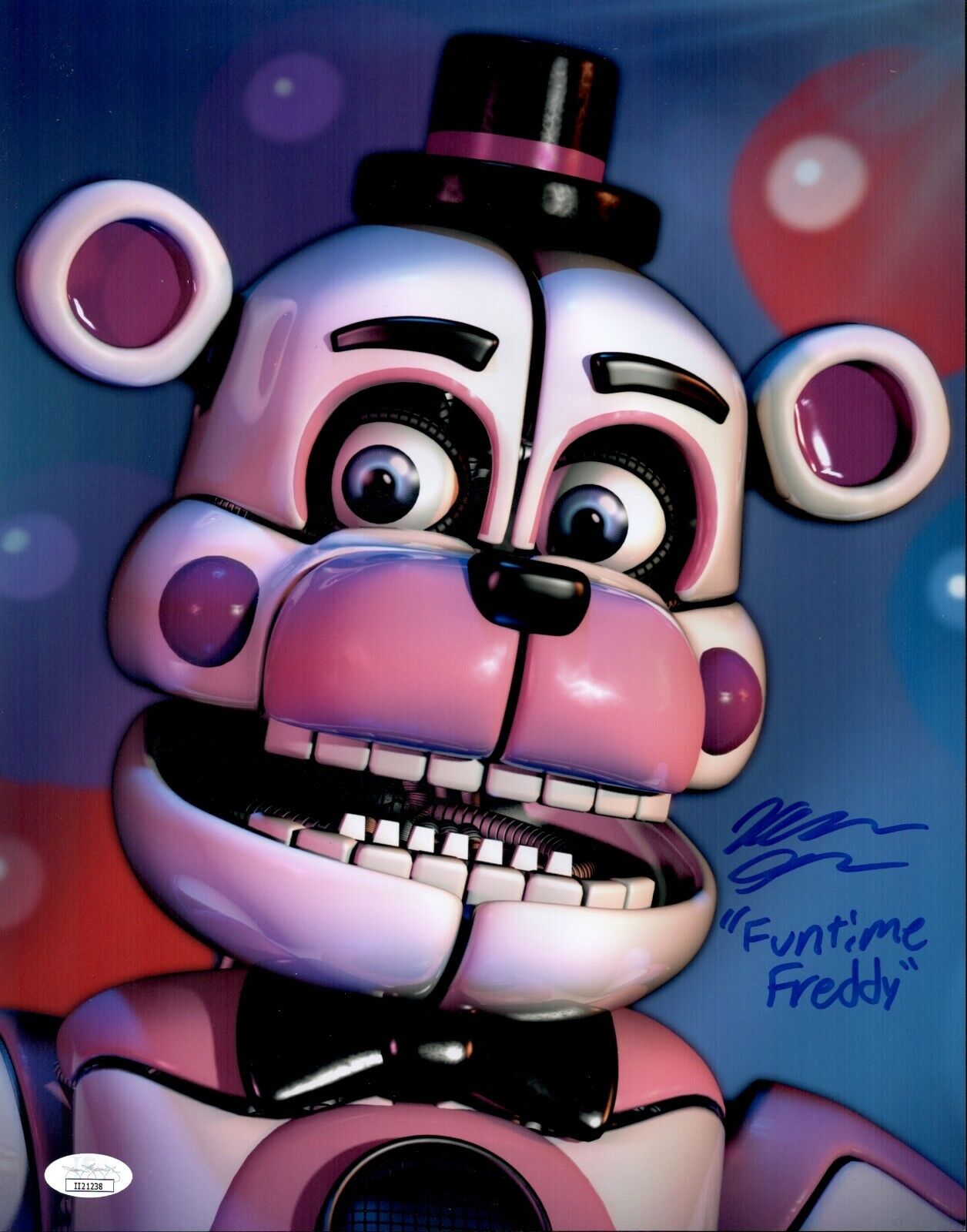 KELLEN GOFF Signed FUNTIME FREDDY 11x14 Photo Poster painting Five Nights Autograph JSA COA Cert