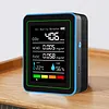 5-in-1 Indoor Air Quality Monitor USB Charging CO2 Detector with Temperature Humidity TVOC Display for Home Office Classroom Safety Monitoring