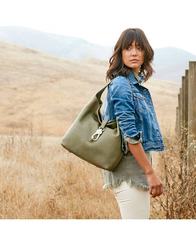 Pebble Leather Logo Lock Hobo(Buy 2 Free Shipping)