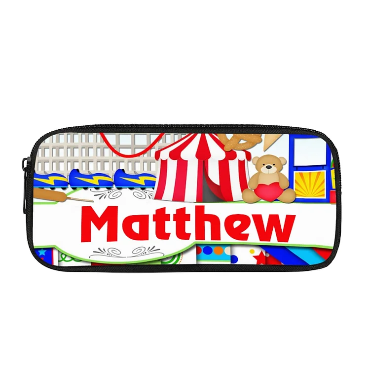 Personalized Red Name Pencil Case, Customized Pen Case For Kids, Back To School Gift