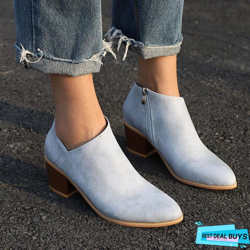 Plus Size Chunky Heel Shoes