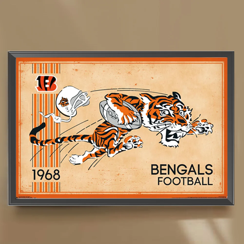 Diamond Painting - Full Round Drill - Cincinnati Bengals(Canvas|45*30cm)