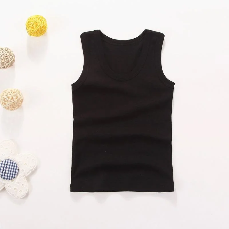 2-11Y Girls Casual Vest Children Summer Clothing Kids Baby Boy Sleeveless Tops Solid Color T-shirt Tees Outfit Toddler Girl Top