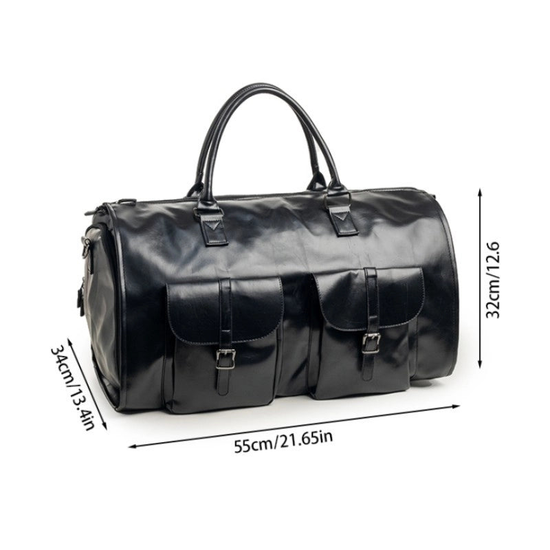 Unisex Elegant Basic Solid Color Pu Leather Travel Bags