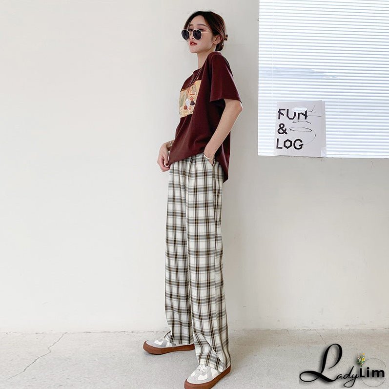 Plaid Pants Women's Spring And Autumn Thin