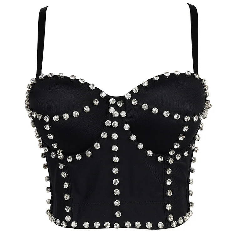 Rhinestone Crop Top 240411-64