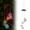 Carillon éolien en forme de boule de cristal solaire colorée