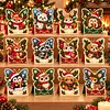 12Pcs DIY Pearl Diamond Painting Christmas Cards, 3D Greeting Card Craft Kits with Resin Pearls, Handmade Holiday Cards for Adults, Christmas Gifts & Decorations