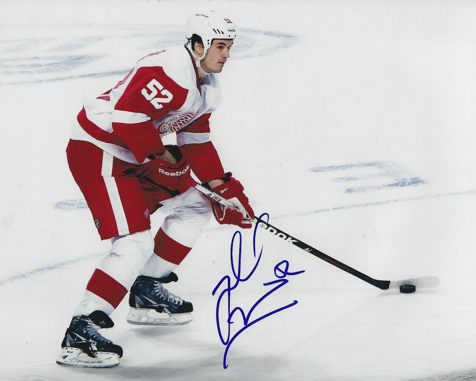 Signed 8x10 JONATHAN ERICSSON Detroit Red Wings Autographed Photo Poster painting - COA