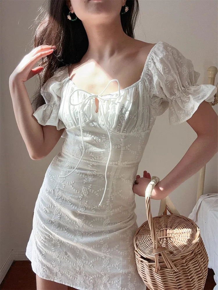 White Embroidered Dress