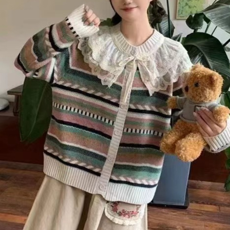 Chicfifth Sweater Women Winter Long Sleeve High Quality Autumn Vintage Top Knitted Cardigan