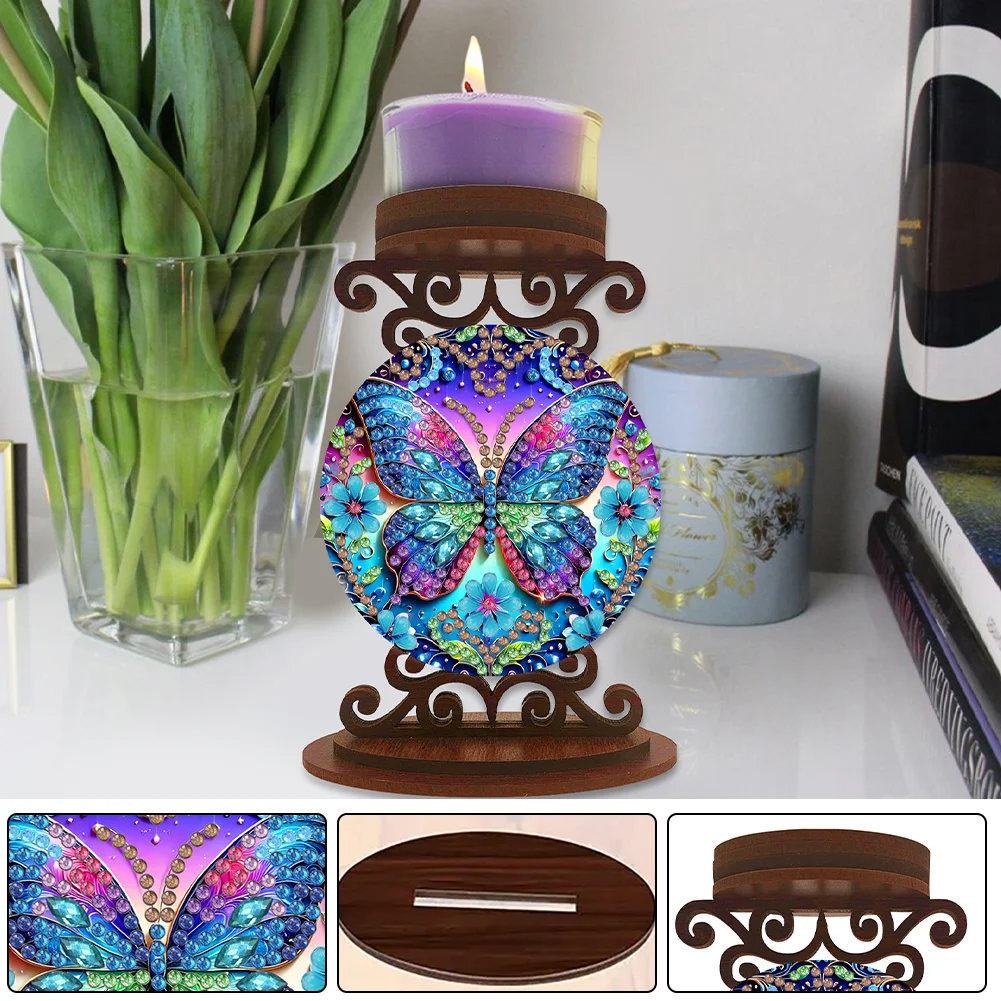 Butterfly Desktop Diamond Painting Candle Holder Aromatherapy Candle Holder