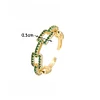 Bling Green White Rhinestone Golden Ring