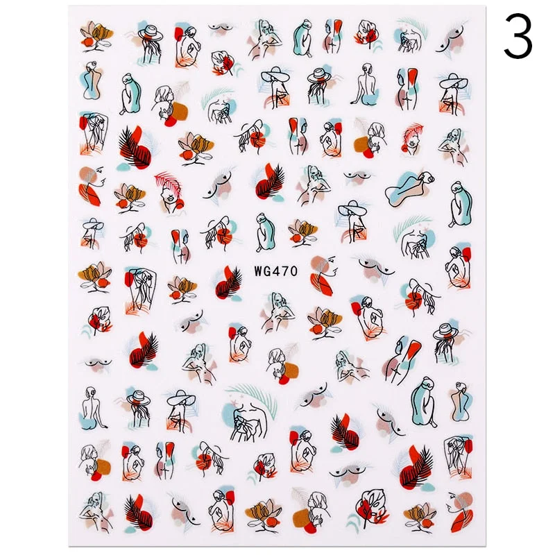 2021 New 3D Nail Art Sticker English Letter Stickers For Nail Foil Love Heart Design Nails Accessories Fashion Manicures Sticker