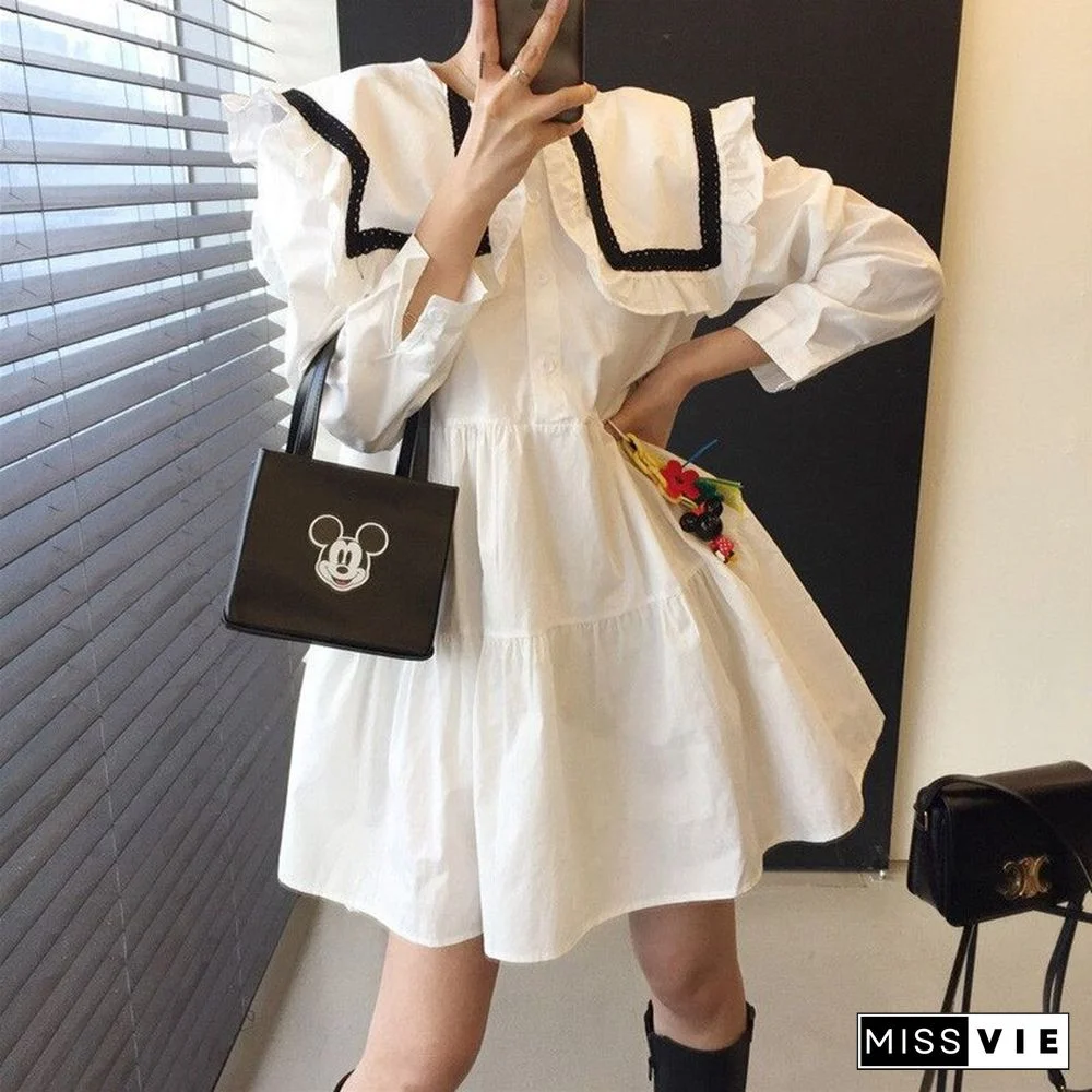 Baby Collar Loose Age-reducing Large Collar Dress