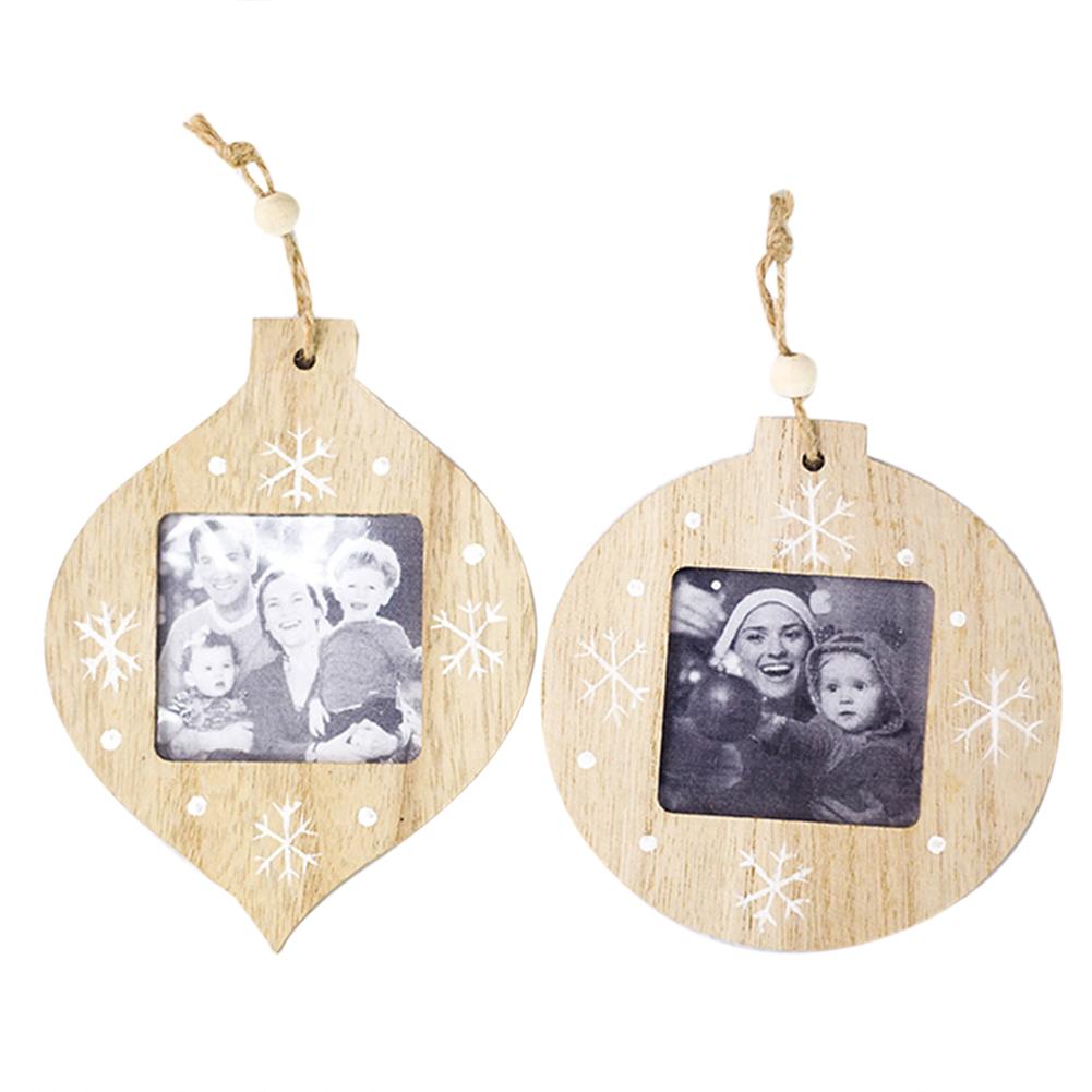 

Creative Wooden Family Photo Sticker Frame Pendant Tags for Xmas Tree Decor, 501 Original