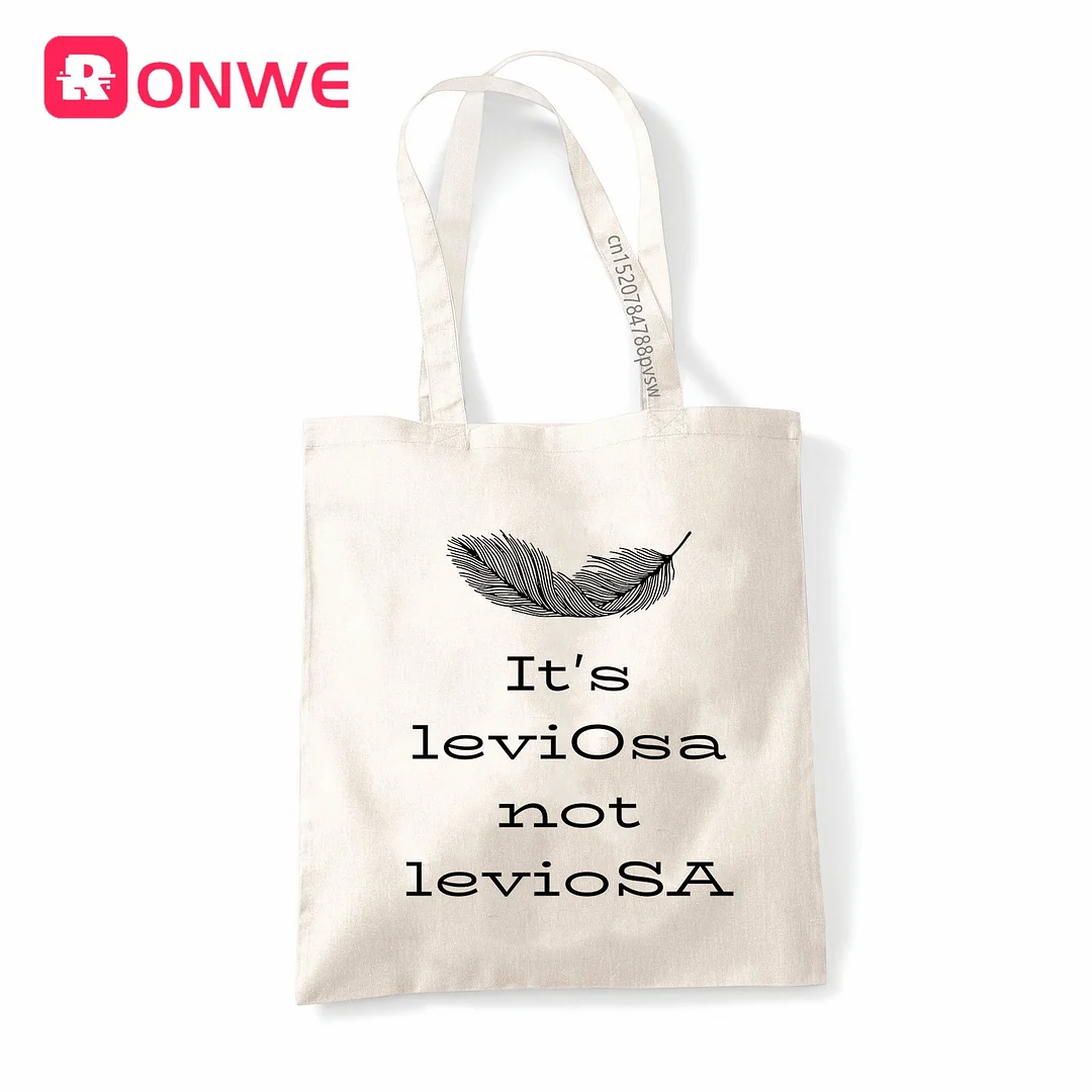 It's Leviosa Not LeviosA Reusable Women Shopping Canvas Bag Girl Tote Eco Shopper Shoulder Bags,Drop Ship