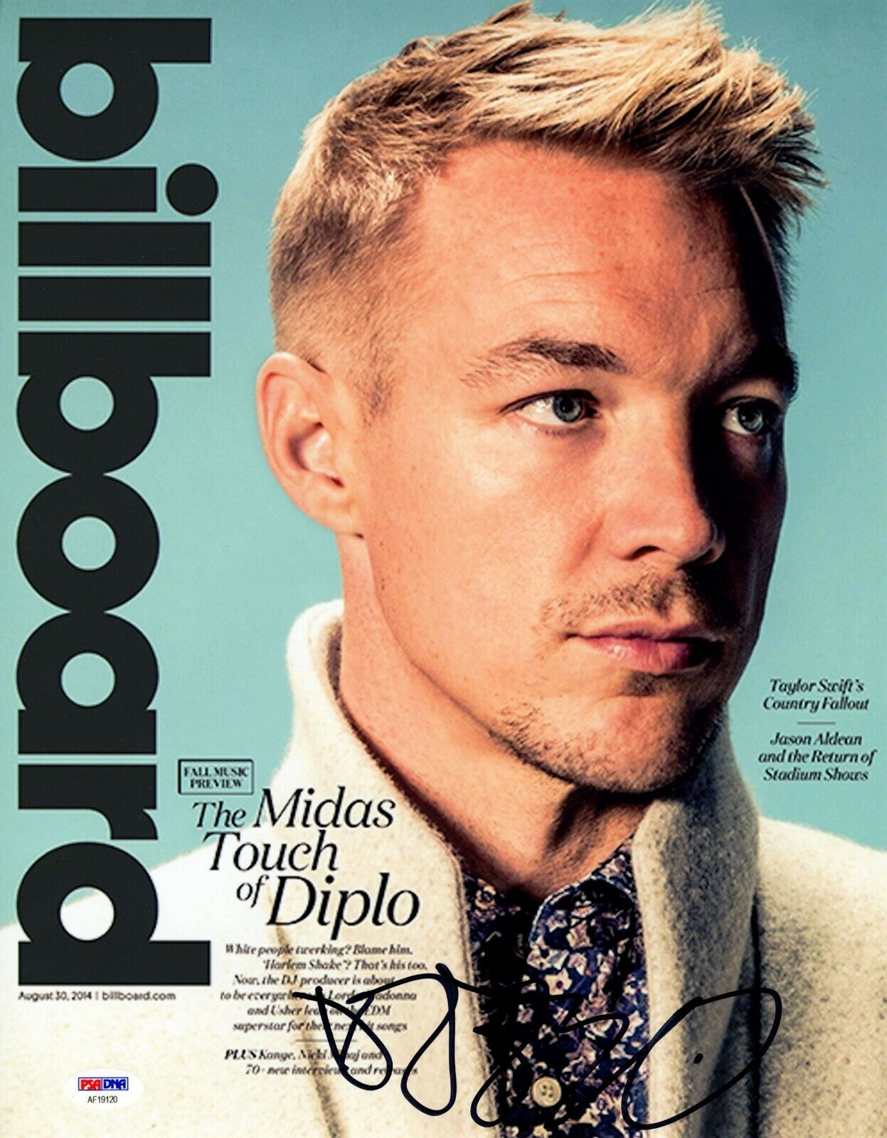 Diplo Signed 11x14 Photo Poster painting PSA COA Auto Thomas Pentz DJ Billboard Magazine Cover