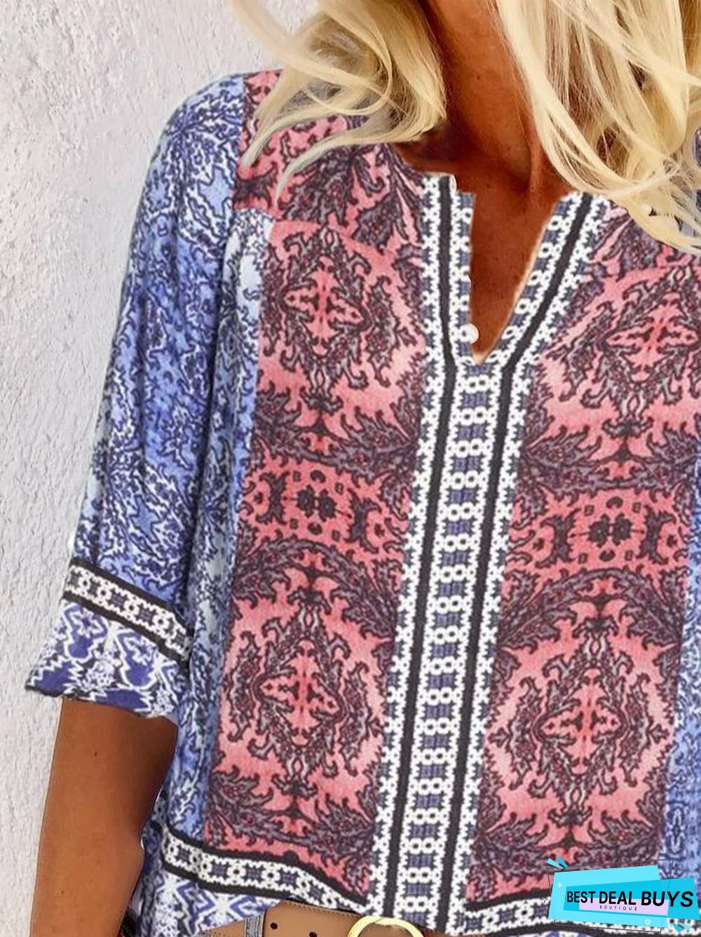 Cotton Casual Half Sleeve Tribal Tops