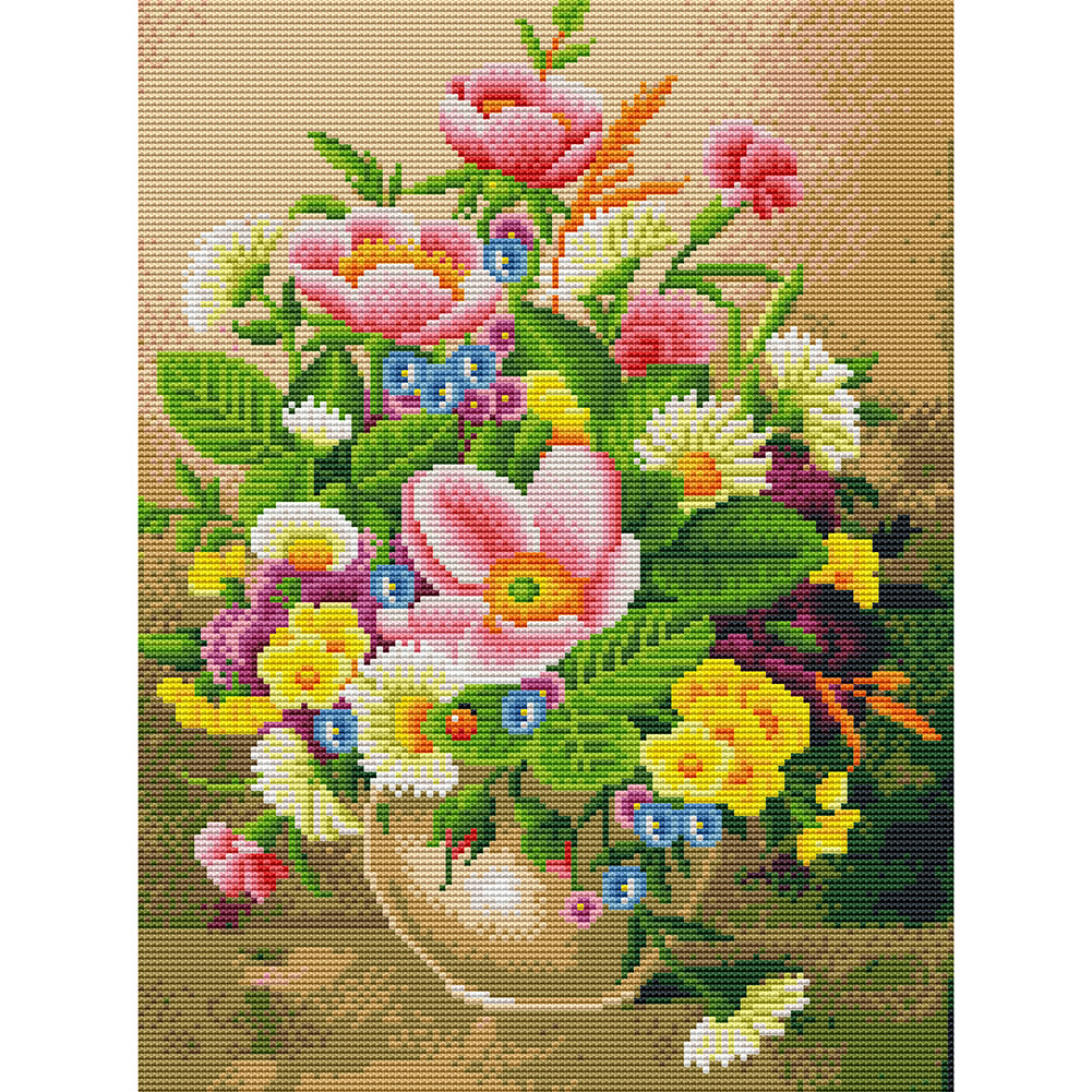 

Lily Flower - 11CT Stamped Cross Stitch - 36*46CM, 501 Original