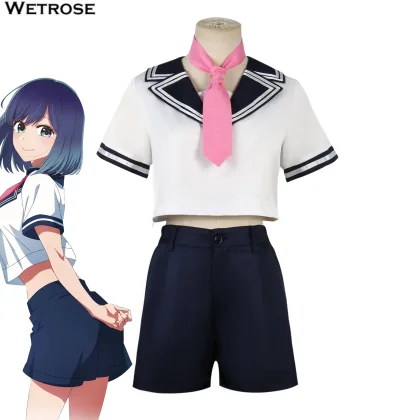 [Wetrose] In Stock Kurokawa Akane Cosplay Costume Oshi no Ko Summer JK Sailor School Uniform Seifuku Oshinoko Set Doujin Fanart