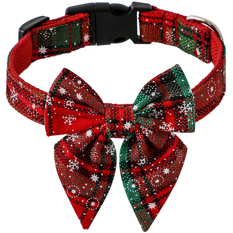 Christmas Dog Collar with Bow Tie