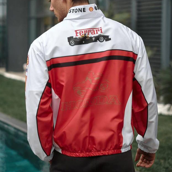 Unisex Classic Team Logo Retro Racing Jacket