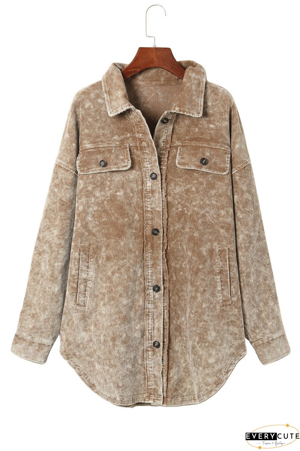 Fashionable Corduroy Jacket with Tassel