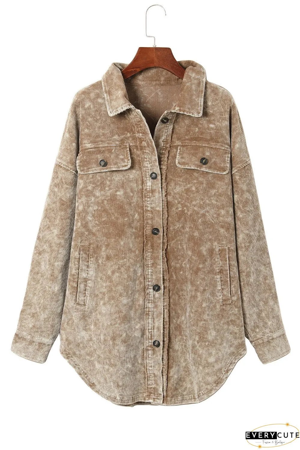 Fashionable Corduroy Jacket with Tassel
