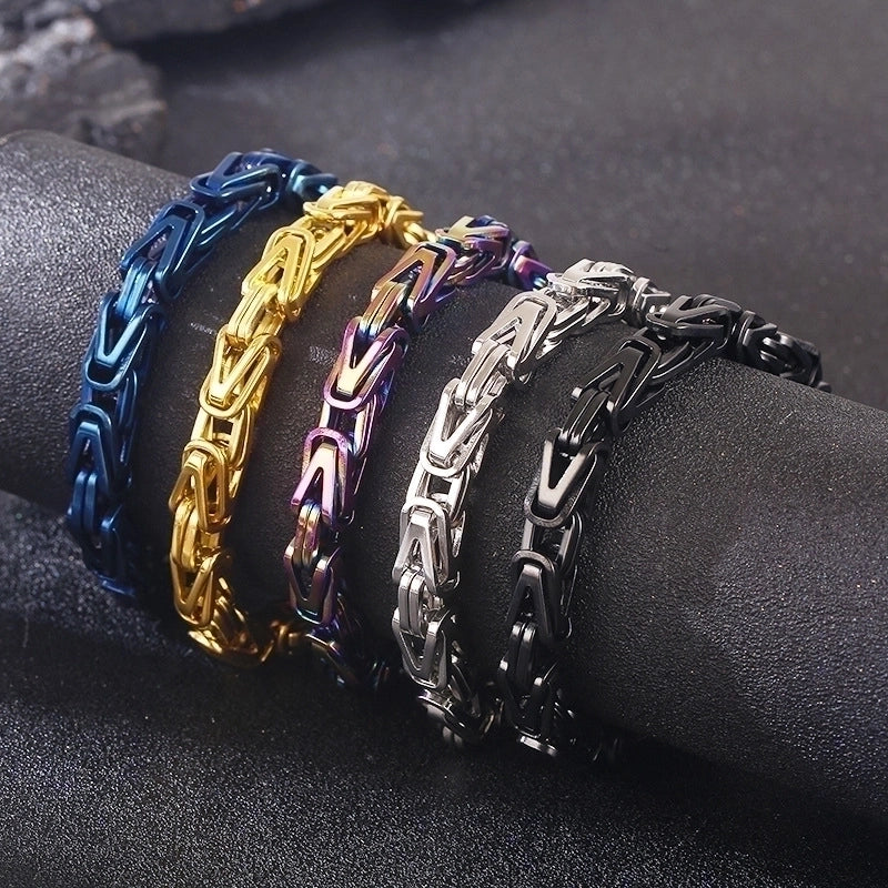 Punk Geometric Stainless Steel Plating Men's Bracelets