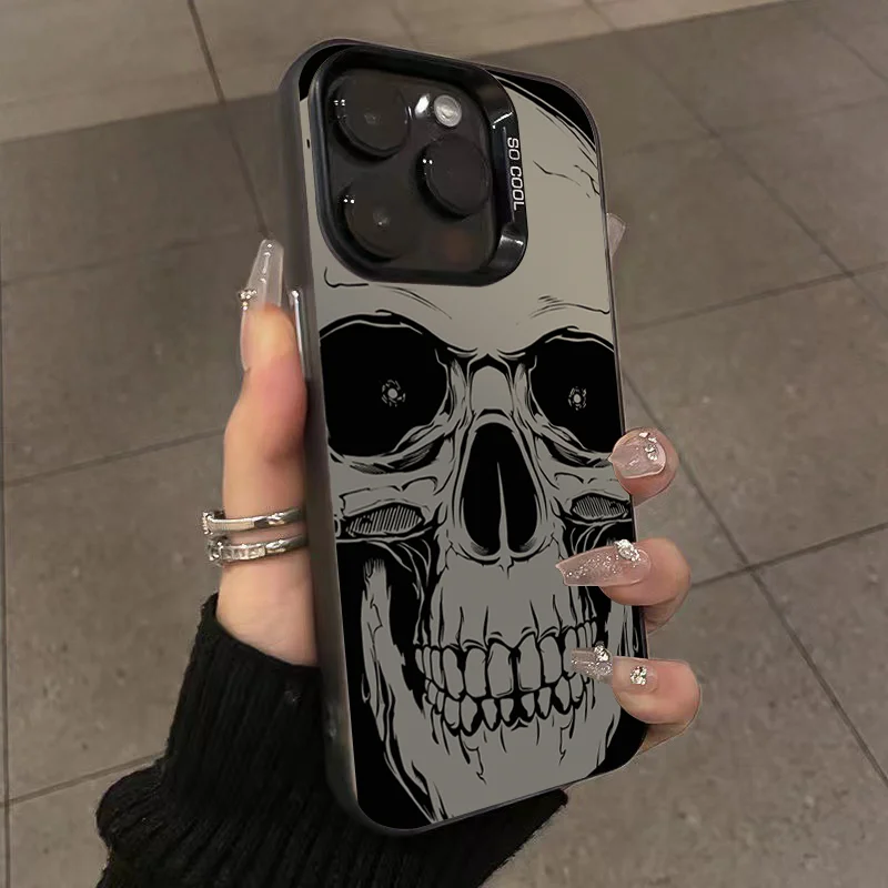 Aonga Four Spooky Skull Hard Phone Case For Xiaomi Mi 11 Lite 14 13T 13 12T 12X 12 Poco X5 F5 M6 X6 Pro Laser Shockproof Bumper Cover aonga