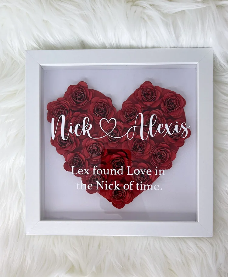 Pink Ombre Heart Paper Flower box | Rose Paper outlets flower Shadowbox | Customized Giftbox for Anniversary, Birthdays, Valentine's day, Christmas.