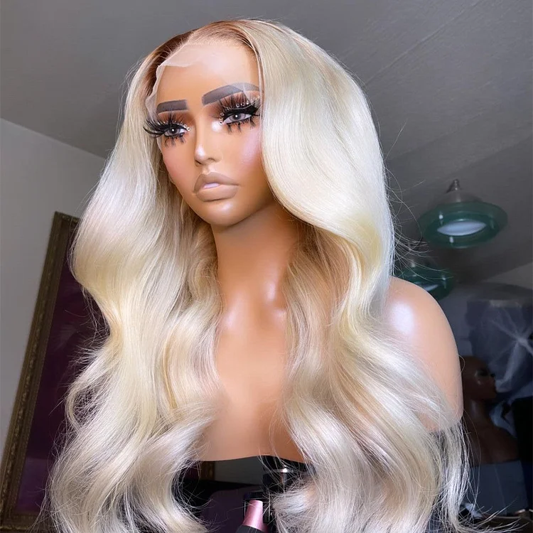 Chic Brown Roots Ombre Blonde 13X4 Body Wave Lace Front Wig [CW1002]