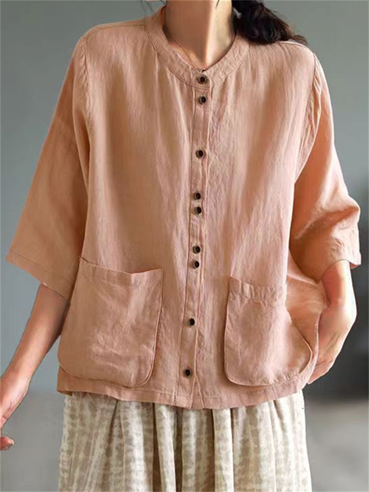 Patch Pockets Oversize Woven Jacket wearshes