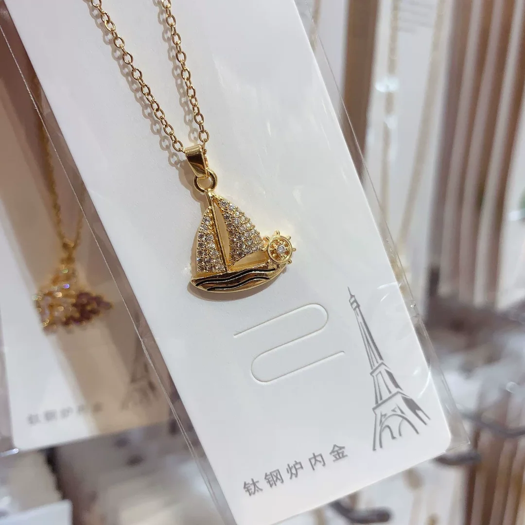 Sailboat Zirconia Necklace