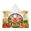 (24cm)Diamond Art Tissue Box Cover DIY PU Desktop Organizer Large(Farm)