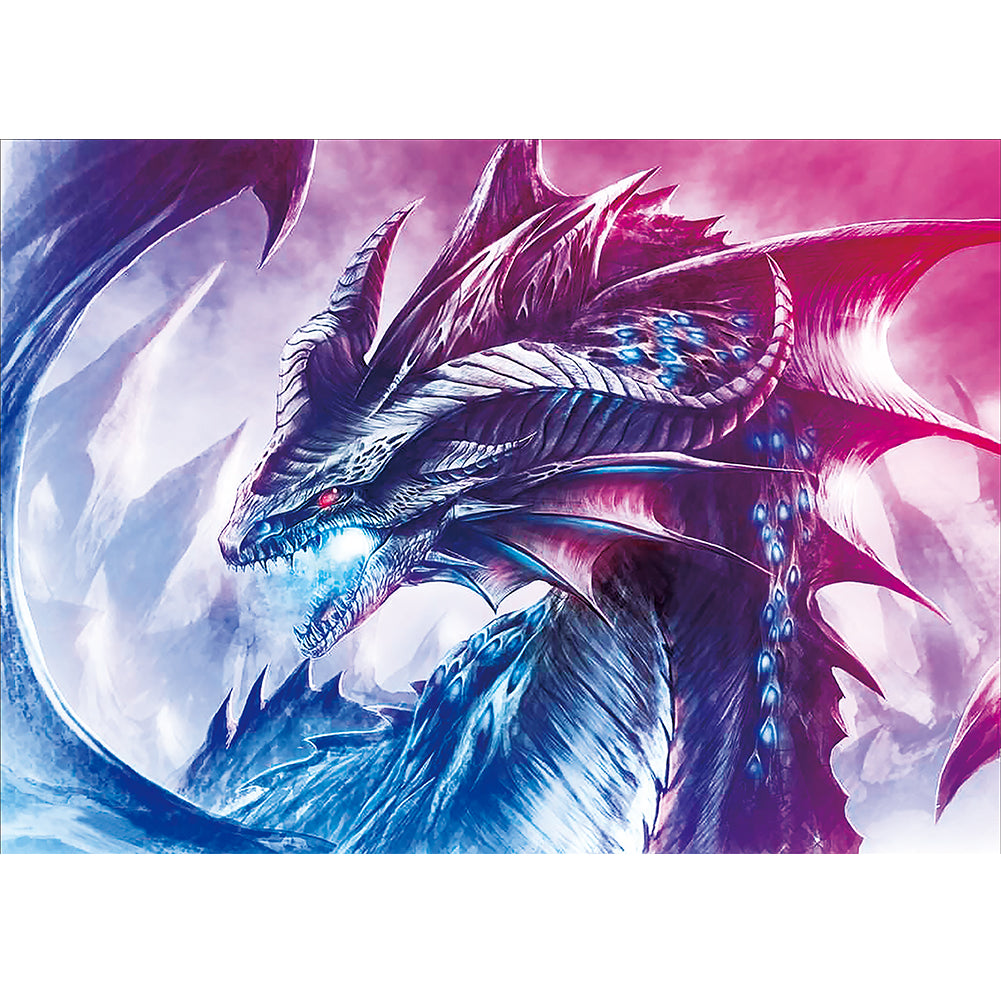 Animal Unicorn Dragon 40*30CM(Canvas) Beautiful Special Shaped Drill Diamond Painting gbfke