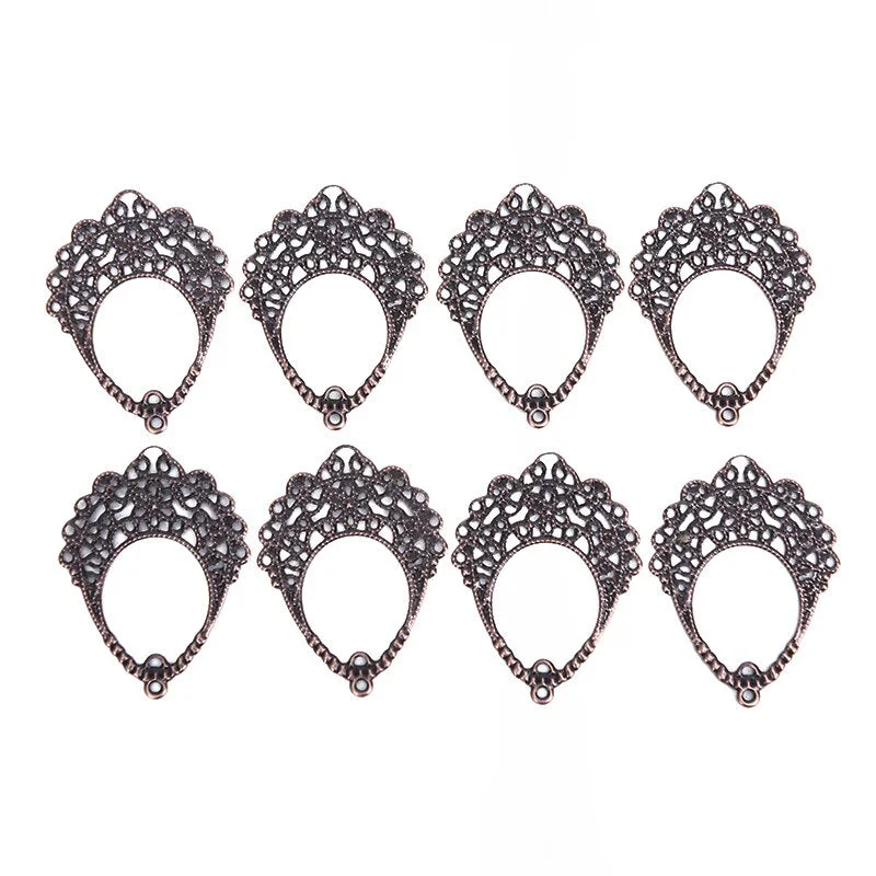 30pcs DIY Jewelry Earrings Ear Stud Pin Filigree Wraps Metal Connectors Crafts for Jewelry Making Accessories Charm Pendant