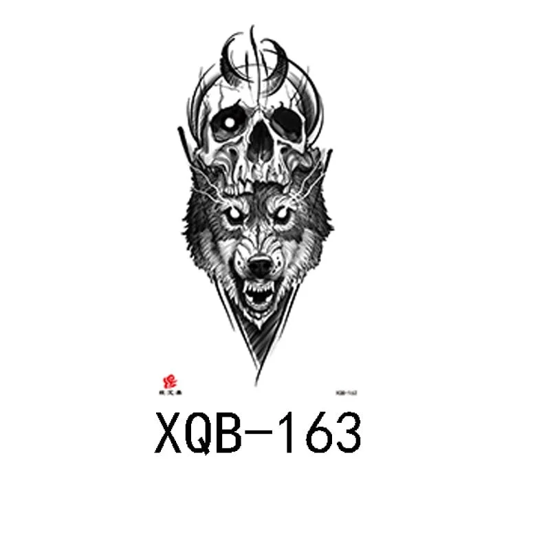 Small full arm waterproof tattoo stickers fierce wolf head animal arm lasting European and American tattoo stickers