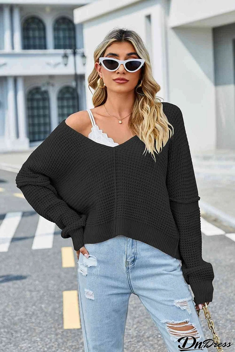 V-Neck Long Sleeve Sweater