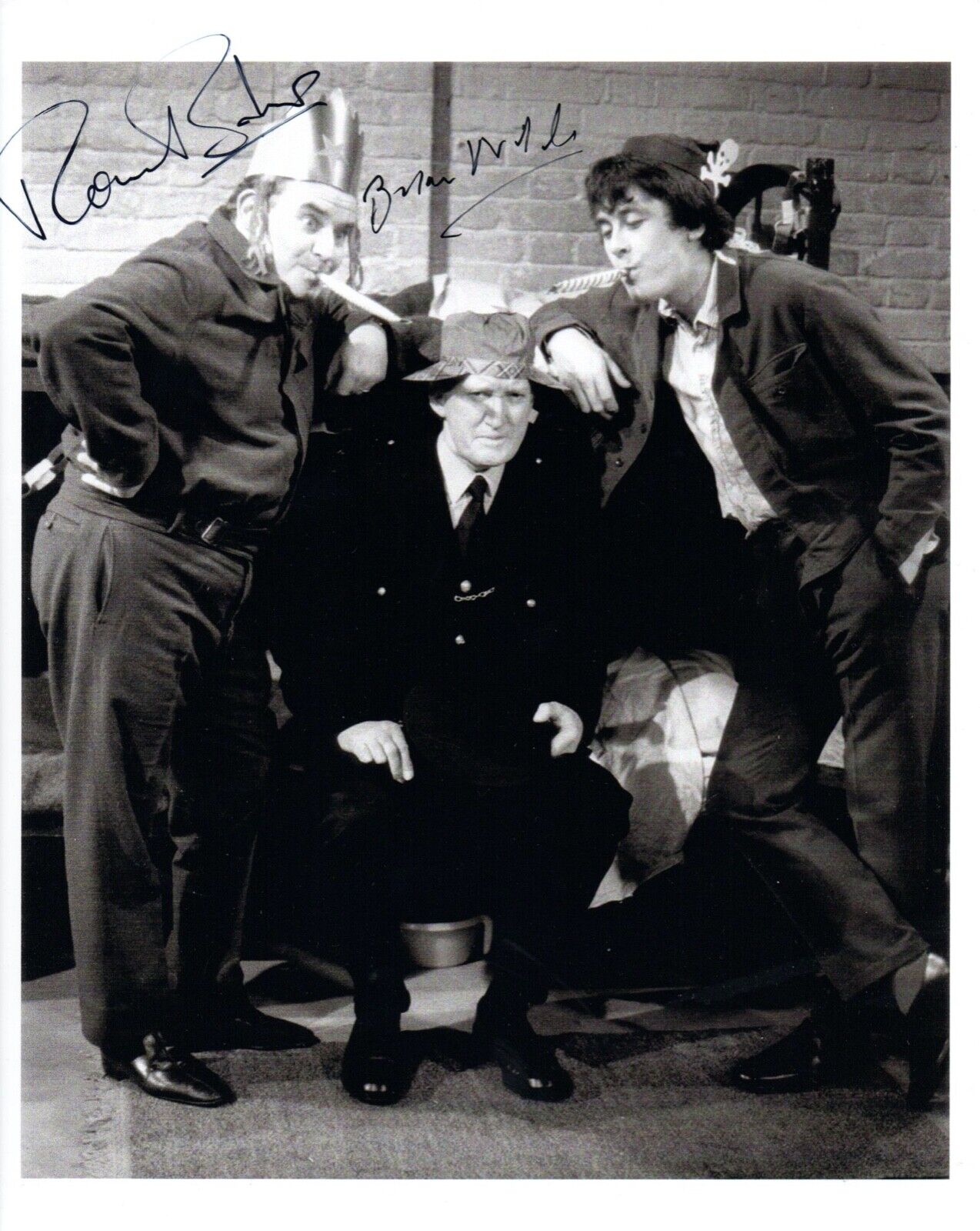 Ronnie Barker Brian Wilde Porridge 10x8 Signed Photo Poster painting